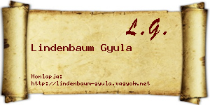 Lindenbaum Gyula névjegykártya